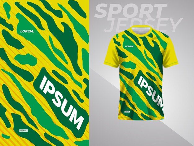 Abstract green and yellow shirt sport jersey mockup template design