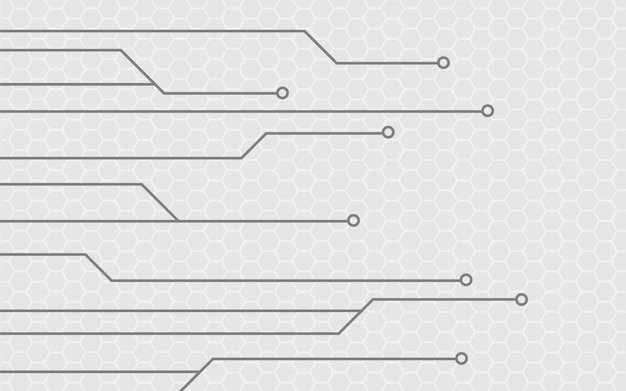 Fondo grigio astratto con struttura del circuito di tecnologia