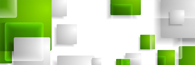 Абстрактные серые и зеленые глянцевые квадраты технический фон