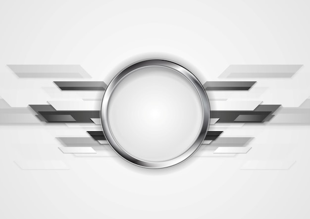 Vector abstract grey technology design with silver circle. vector background