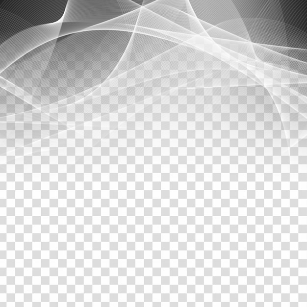 Abstract grey wave elegant transparent background