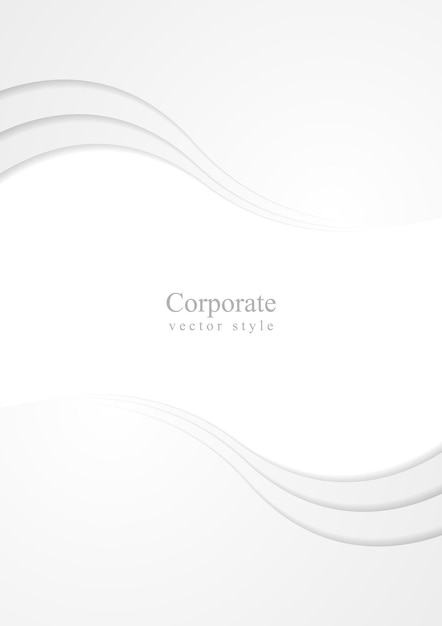 Abstract grey wavy flyer corporate design