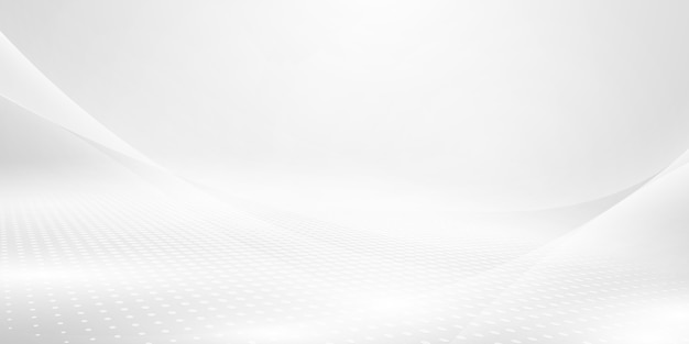 Vector abstract grey white background with dynamic waves. technology