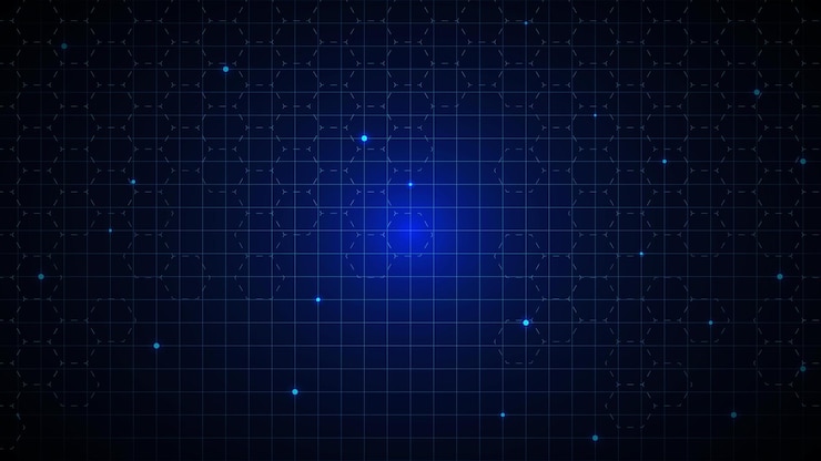 Vector abstract grid with hexagon shapes and glowing particles modern technology and network connection