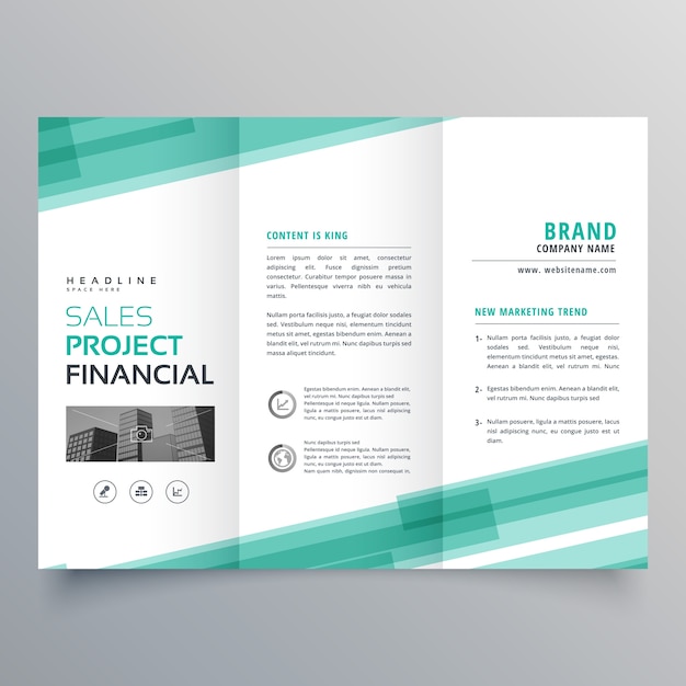 Abstract groen triplet sjabloon brochure ontwerp