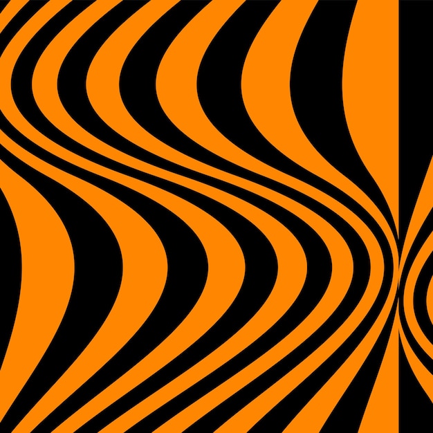 abstract groovy orange and black waves background halloween vector pattern