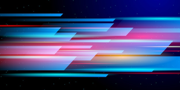 Vector abstract growing speed light moving fast in digital futuristic background