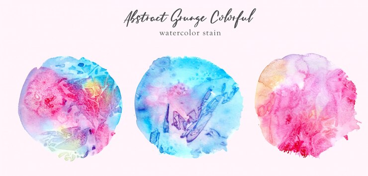 Abstract Grunge Colorful Watercolor Stain