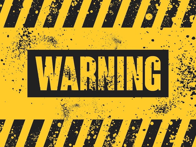Абстрактный гранж грязный желтый предупреждающий знак на черном фоне eps 10 бесплатные векторы