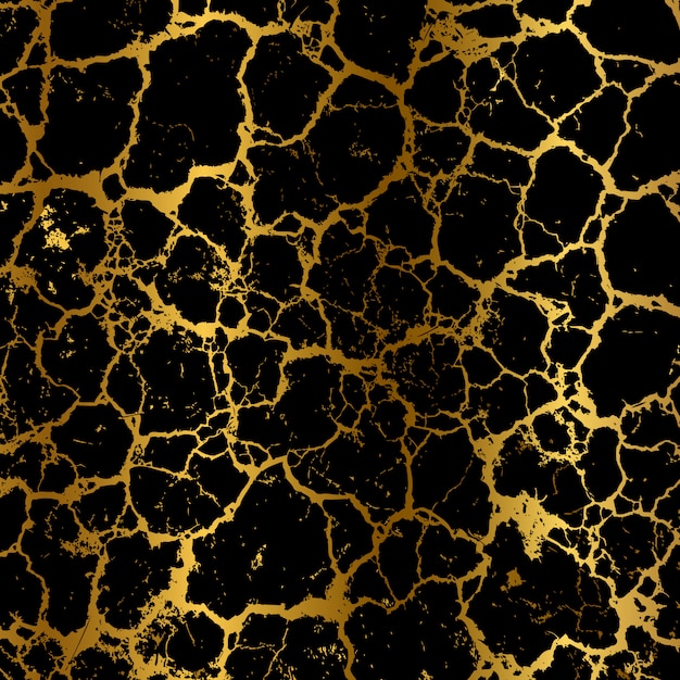 Abstract grunge golden cracked vector background