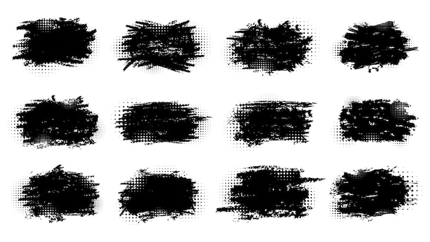 Vector abstract grunge halftone splatter texture collection