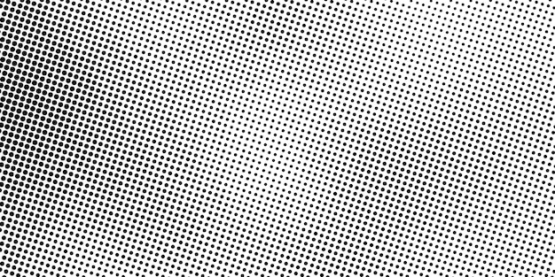 Abstract grunge halftone vector banner black and white dots shape