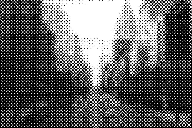 Abstract grunge halftone vector banner black and white dots shape