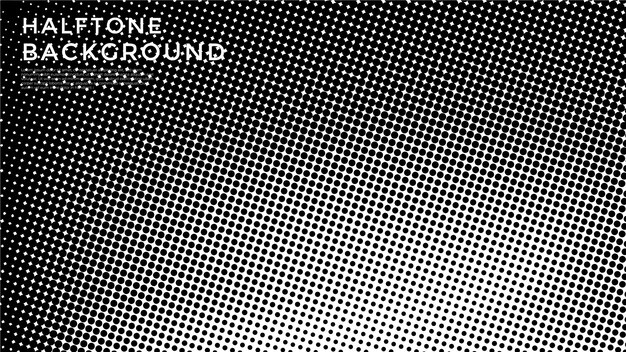 Vector abstract grunge halftone vector banner black and white dots shape