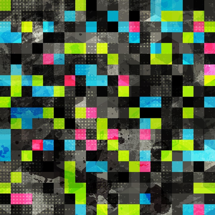 Vector abstract grunge pixel seamless