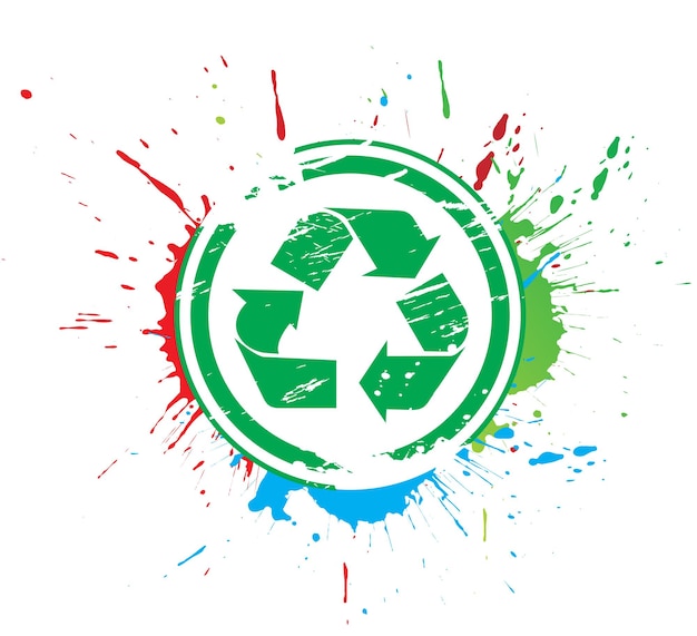 Vector abstract grunge recycle icon vector illustration