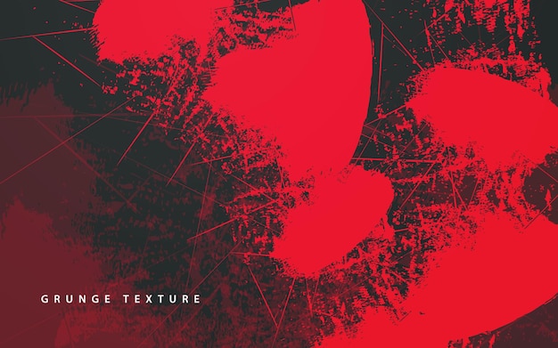 Vector abstract grunge texture black and red color background