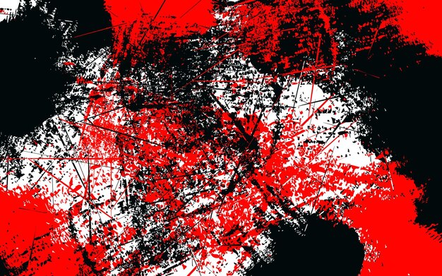 抽象的なグランジ テクスチャ スプラッシュ ペイント黒、赤と白の背景