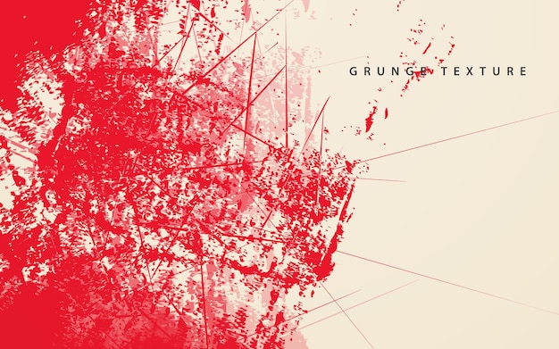 Vector abstract grunge texture splash paint white and red background