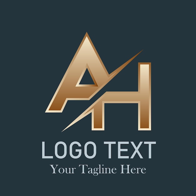 アンプ h ブランドロゴデザインベクトルコンセプト