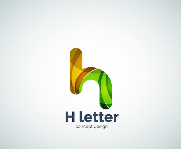 Abstract H geometric letter logo template