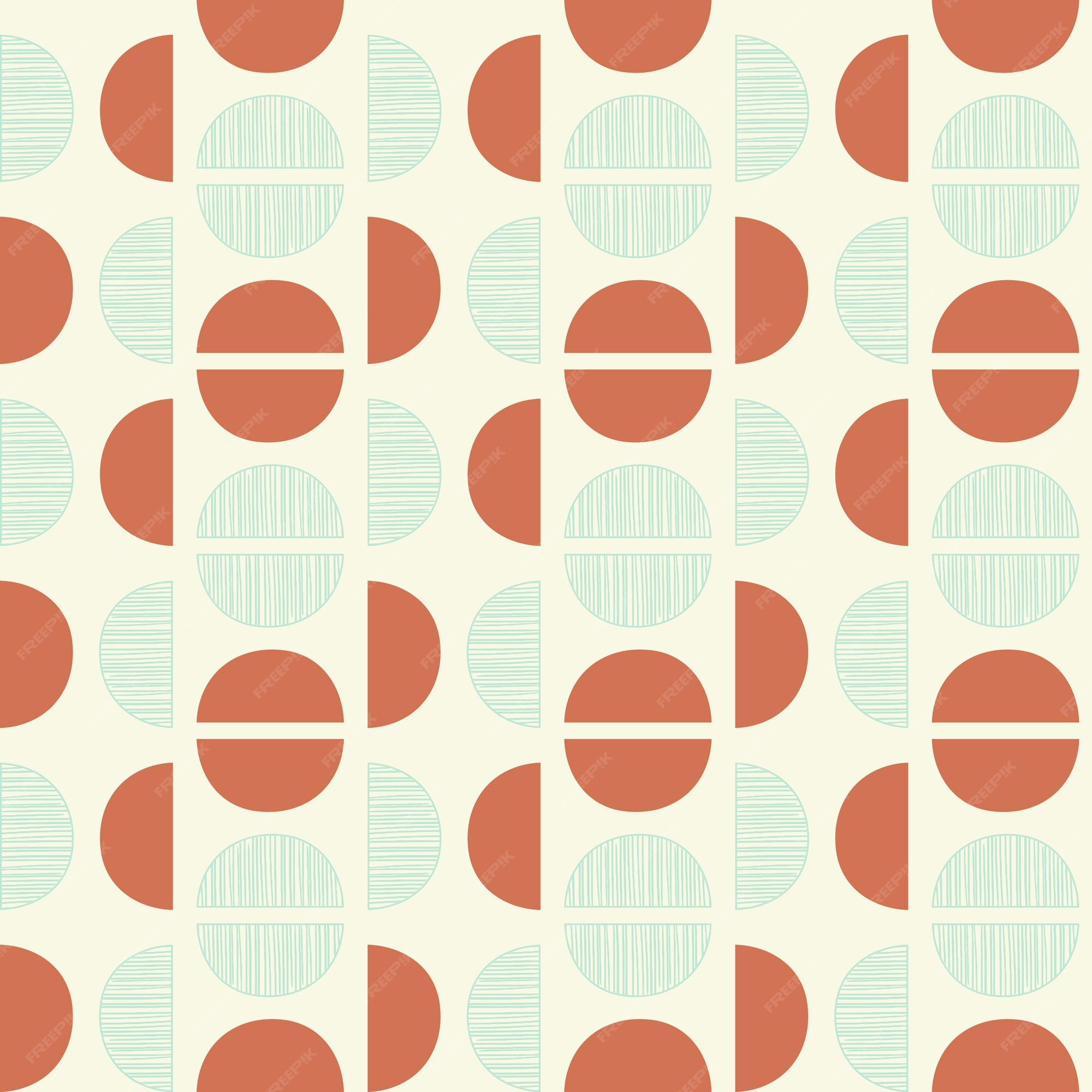 Premium Vector | Abstract half moon textile pattern