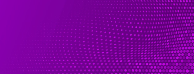 Abstract halftone background made of small round dots of different sizes in purple colors