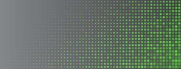 Sfondo astratto mezzitoni composto da piccoli punti quadrati di diverse dimensioni nei colori verde e grigio
