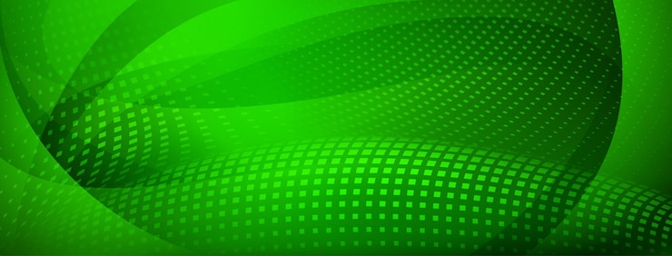 Abstract halftone background made of square dots in green colors