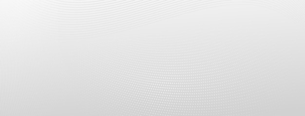 Vector abstract halftone background of small dots and wavy lines in gray and white colors