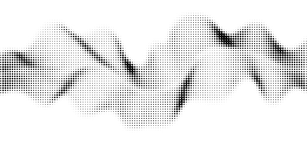 Vector abstract halftone background a wave of black dots on a white background