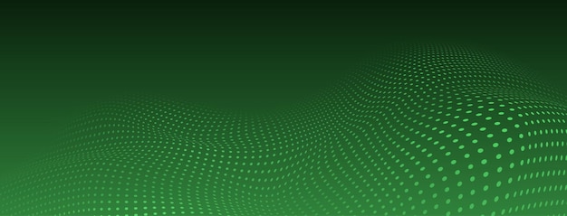 Абстрактный полутоновый фон с изогнутой поверхностью из маленьких точек зеленого цвета