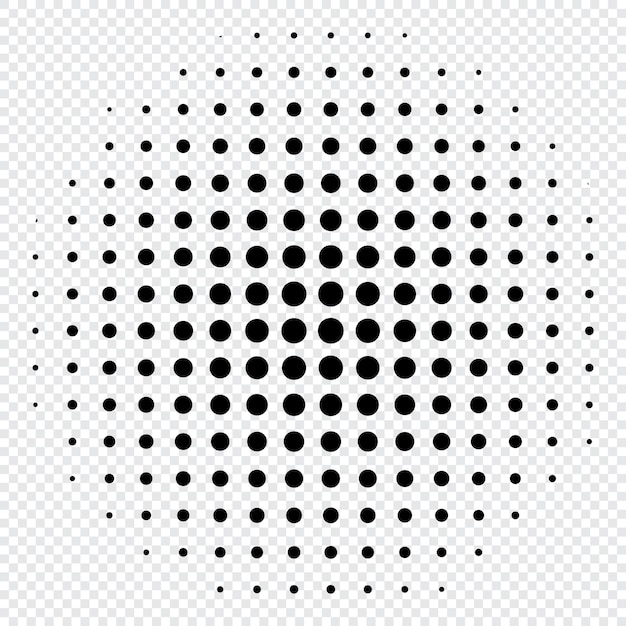 Элемент абстрактного полутонового дизайна Черные полутоновые точки Круг полутонов Абстрактные пунктирные круги