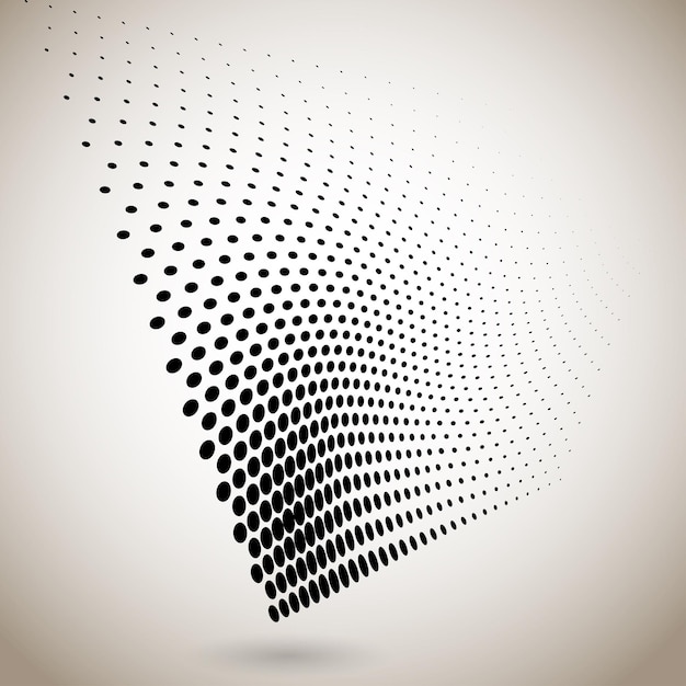 Abstract halftone dots with shadow