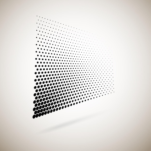 Vector abstract halftone dots with shadow