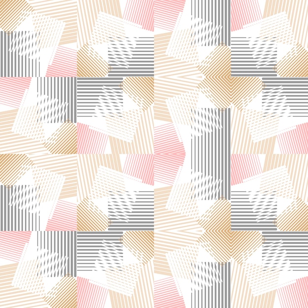 Abstract halftone seamless pattern. Background with striped texture. Geometric mosaic, tile.