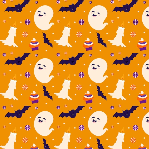 Abstract halloween pattern design background. Vector illustration.