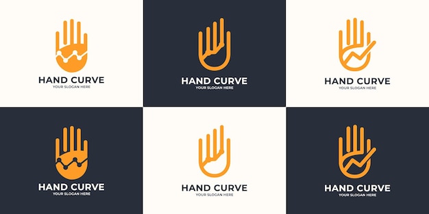 Abstract hand combine with chart logo concept