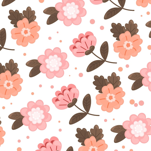 Abstract hand draw floral pattern background. Vector illustration.