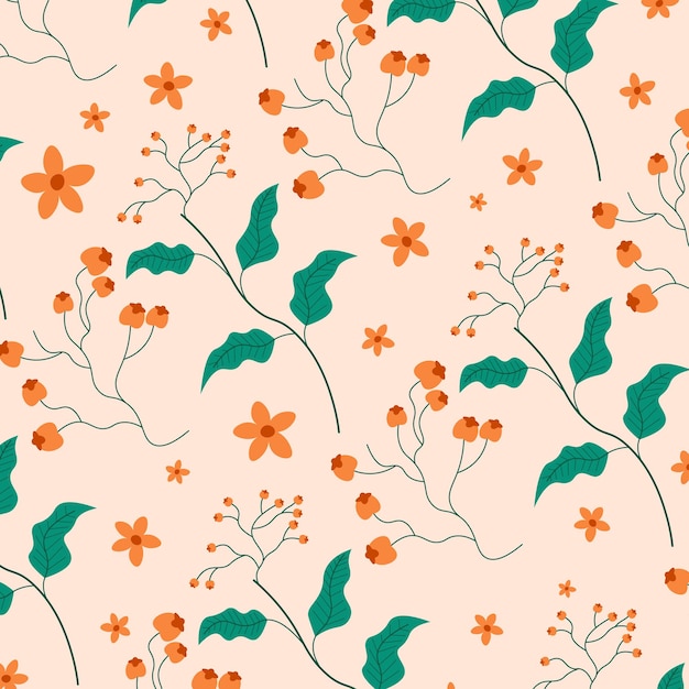 Abstract hand draw floral pattern background. vector illustration.