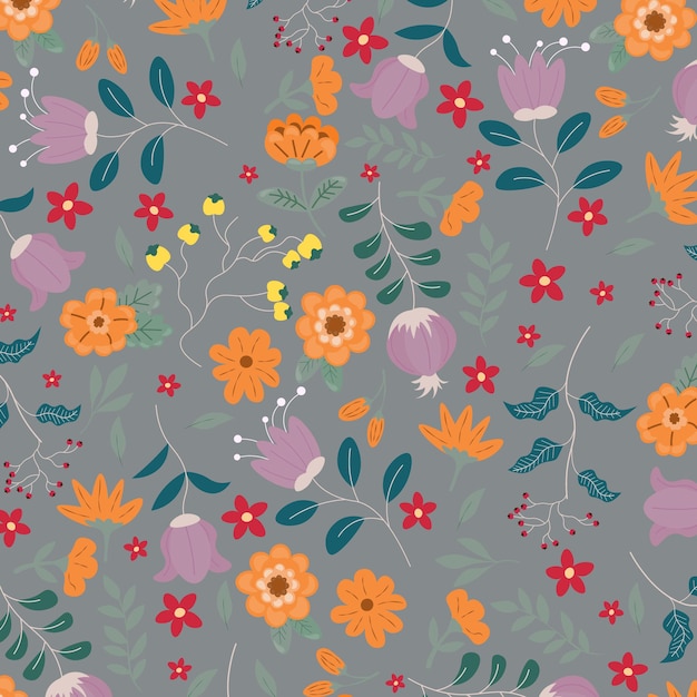 Abstract hand draw floral pattern background. Vector illustration.