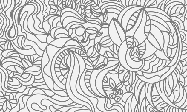 abstract hand drawing floral  background vector illustration