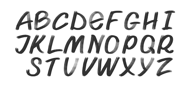 Абстрактные нарисованные вручную буквы алфавита черного шрифта в векторной иллюстрации в стиле граффити