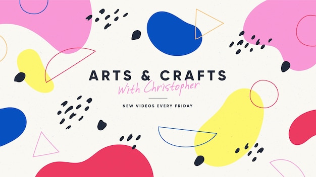 Abstract hand drawn craft youtube channel art