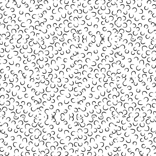 Vector abstract hand drawn doodle curly  seamless pattern. round messy background.