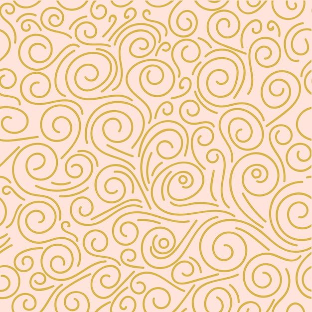 Vector abstract hand drawn doodle thin line wavy seamless pattern. curly linear messy background.