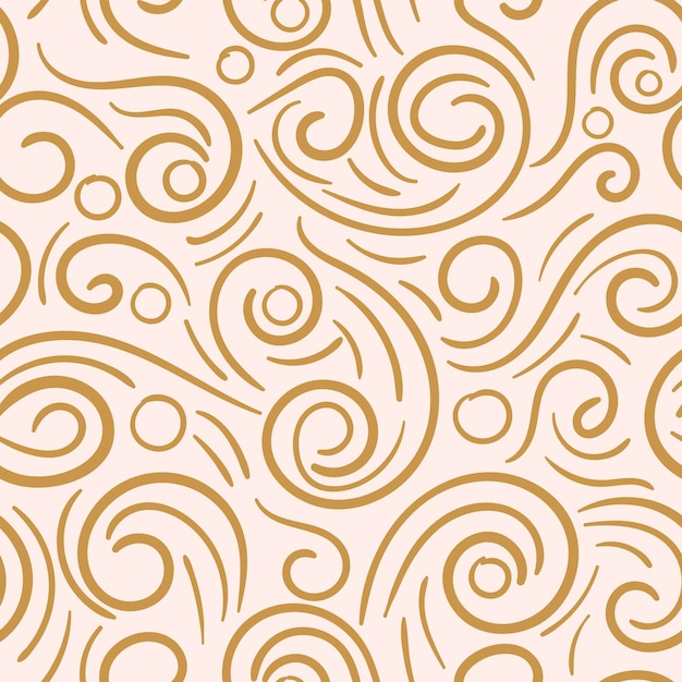 Vector abstract hand drawn doodle thin line wavy seamless pattern. curly linear messy background.