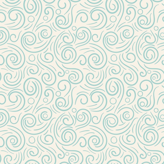 abstract hand drawn doodle thin line wavy seamless pattern. curly linear messy background.