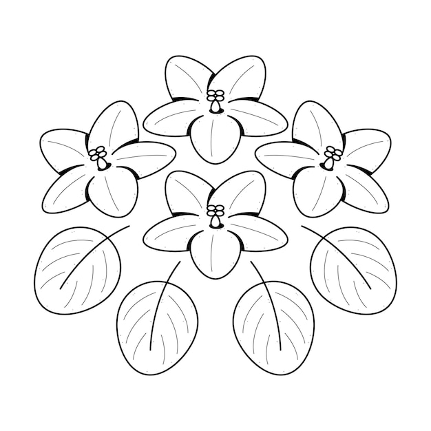 抽象的, 手, 引かれる, 花, 植物, 植物, 花, 自然, 咲く, いたずら書き, 概念, ベクトル, デザイン, アウトライン