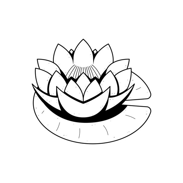 Abstract Hand Drawn Flower Plant Botanic Floral Nature Bloom Doodle Concept Vector Design Outline